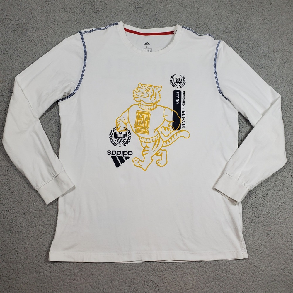 Adidas DON x Bel-Air Academy Long Sleeve T-Shirt Mitchell 45 Men Large White Y2K